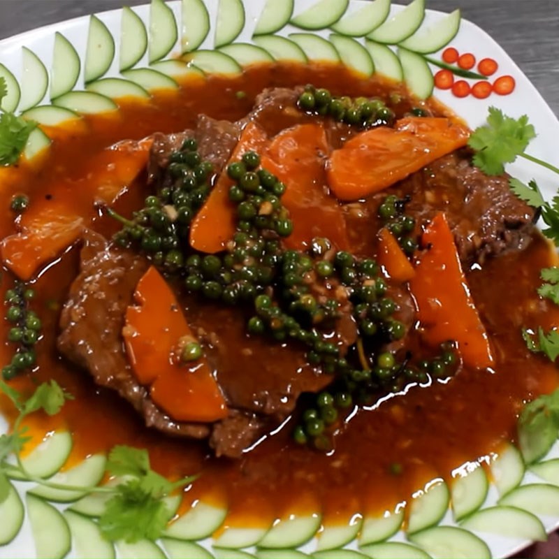 Bước 5 Thành phẩm Bò sốt tiêu xanh Bước 5 Thành phẩm Bò sốt tiêu xanh