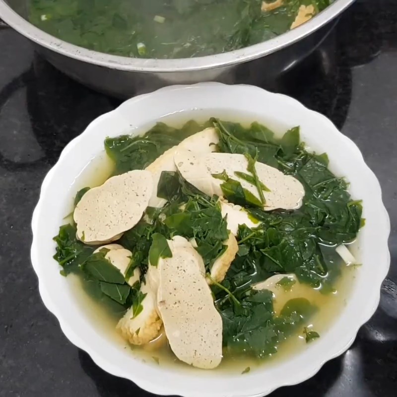 thanh-pham-371-1 Bước 3 Thành phẩm Canh rau ngót chay đậu hũ chả chay
