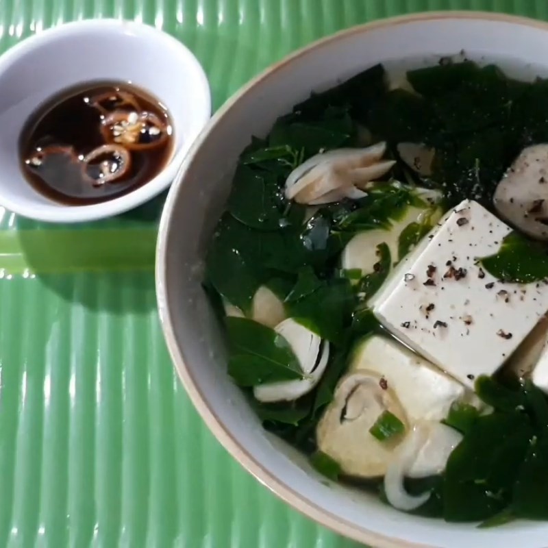 thanh-pham-374 Bước 3 Thành phẩm Canh rau ngót chay đậu hũ nấm rơm