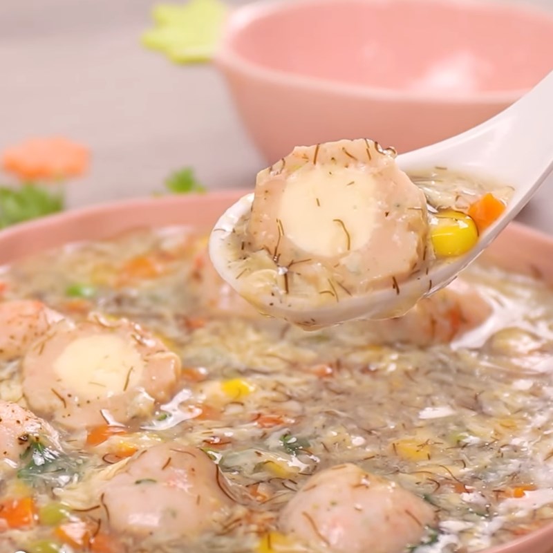 Bước 5 Thành phẩm Súp tôm viên phô mai