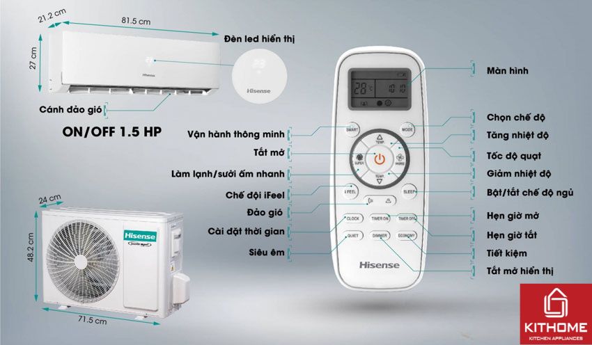 Điều Hòa Hisense 12000Btu 1 Chiều AS-12CR4RVEDJ01