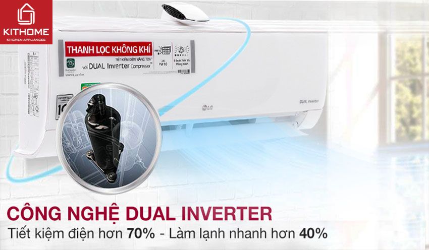 Điều Hòa LG 9000Btu 1 Chiều Inverter V10APFUV