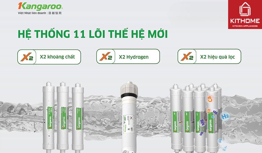 Máy lọc nước Kangaroo Nóng Lạnh KG10A68 11 Lõi
