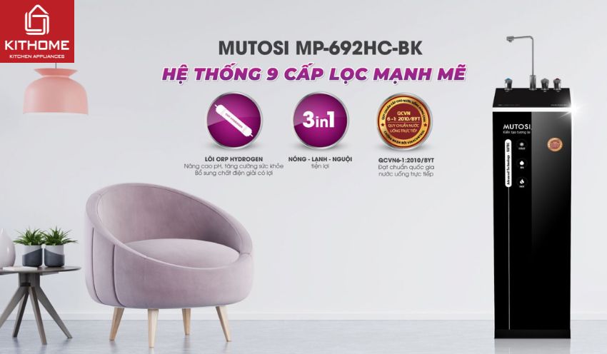 Máy Lọc Nước Mutosi Nóng Lạnh 9 Lõi MP-692HC-GR