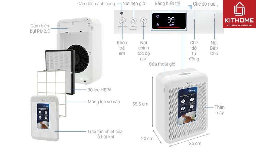 Máy Lọc Không Khí Midea MAP-350GS1