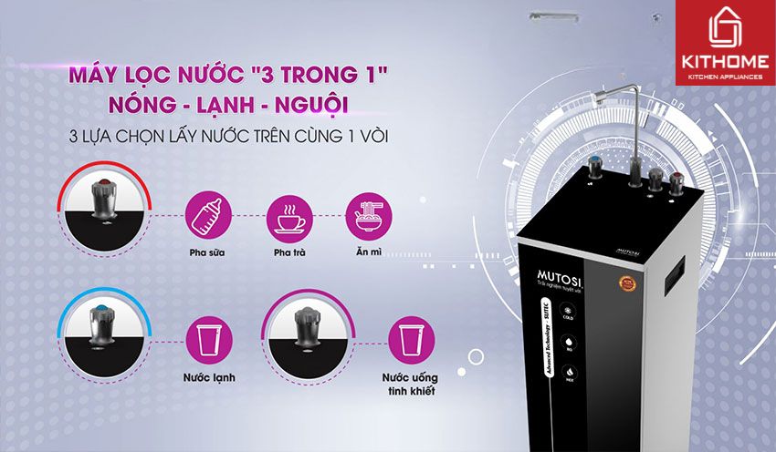 Máy Lọc Nước Mutosi Nóng Lạnh 9 Lõi MP-692HC-BK
