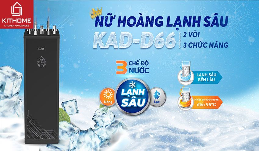 Máy Lọc Nước Nóng Lạnh Karofi KAD-D66S 11 Lõi