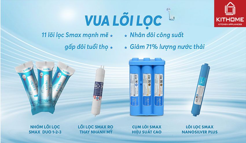 Máy Lọc Nước Nóng Lạnh Karofi KAD-D66S 11 Lõi