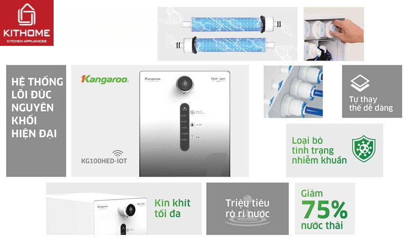 Máy Lọc Nước Kangaroo KG100HED-IOT 5 Lõi