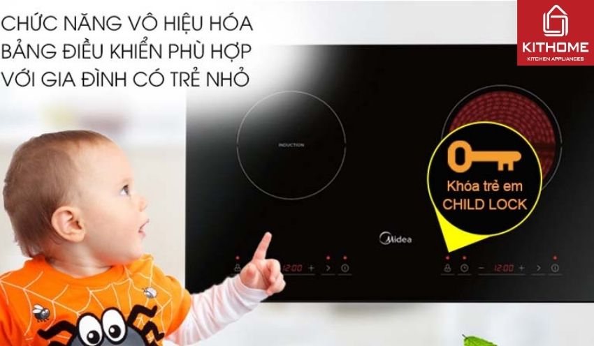 Bếp Từ Hồng Ngoại Đôi Midea MC-IHD361