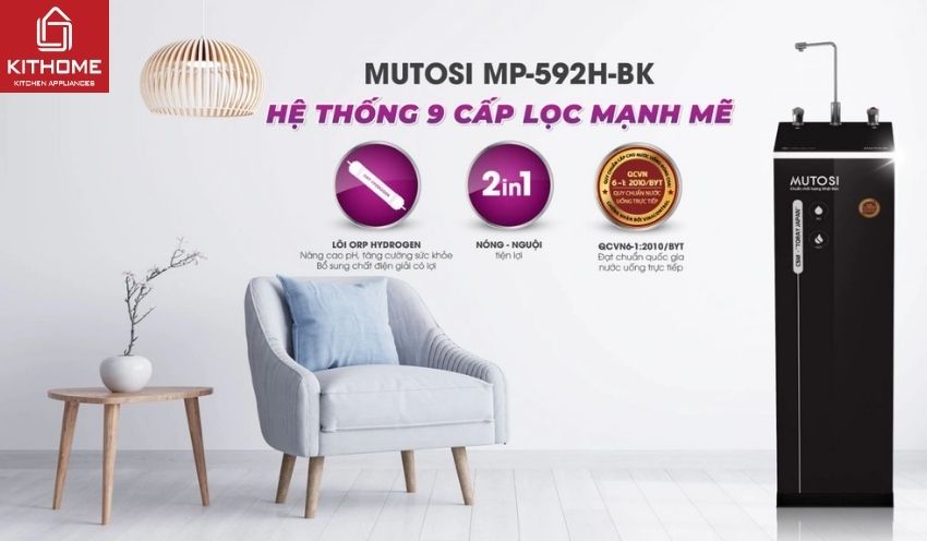 Máy Lọc Nước Mutosi Nóng Nguội 9 Lõi MP-592H-BK