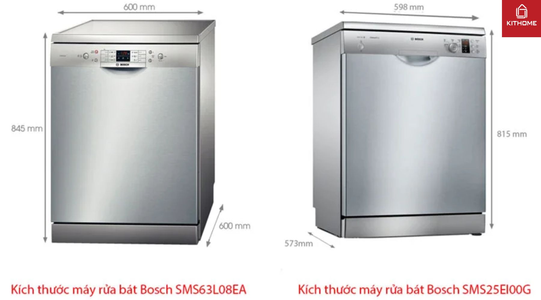 Kích Thước Máy Rửa Bát Bosch Độc Lập