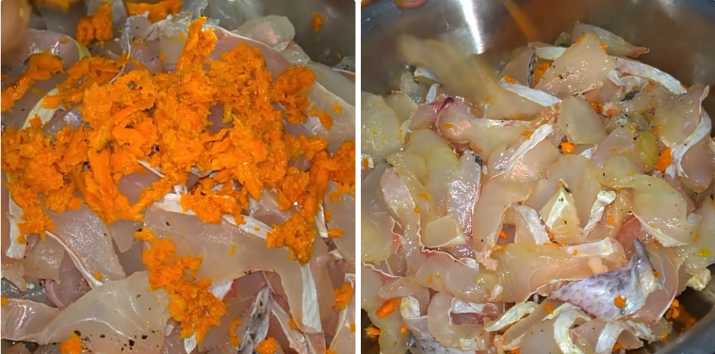 Giã gia vị và ướp cá