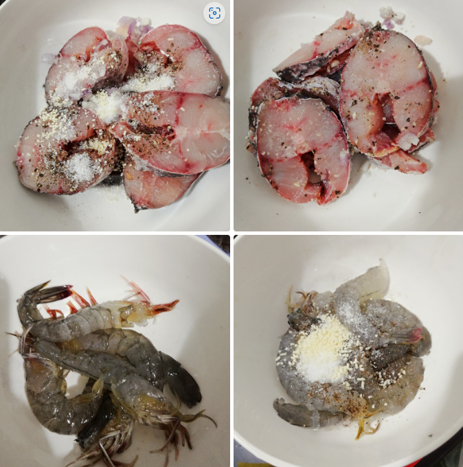 Ướp cá lóc và tôm 