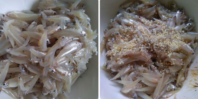 Sơ chế và ướp cá cơm