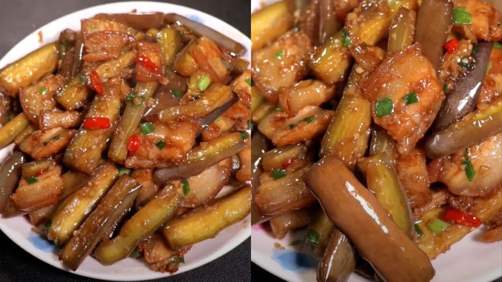 Cách làm cà tím xào thịt ba chỉ mềm, ít dầu mỡ bằng chảo chống dính tổ ong