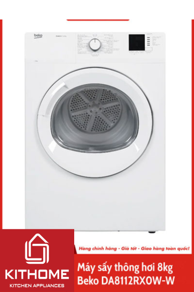 Máy sấy thông hơi Beko 8kg DA8112RX0W-W Máy sấy thông hơi Beko 8kg DA8112RX0W-W
