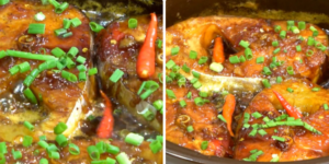 Thành phẩm cá dứa kho tộ