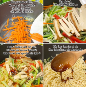 Xào mì thập cẩm chay Xào mì thập cẩm chay