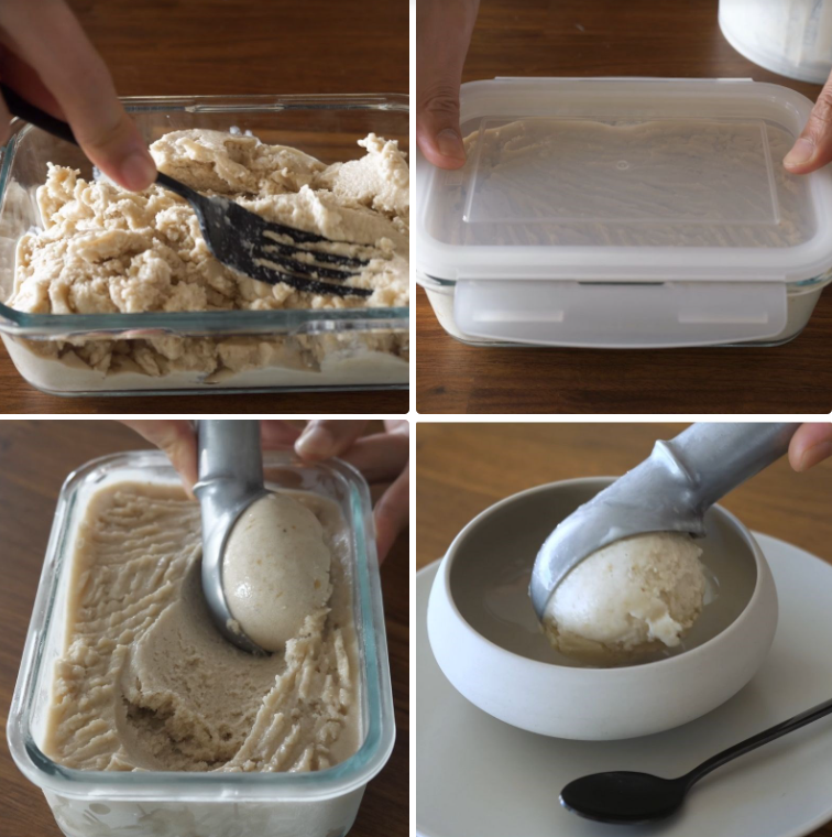 Hoàn thành kem sữa chua chuối