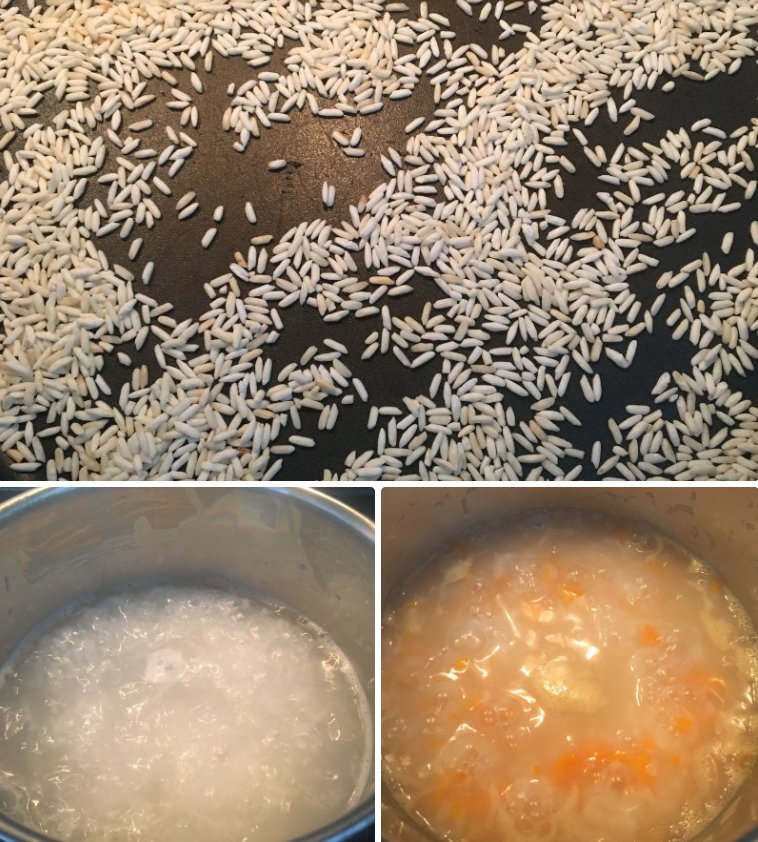 Rang gạo và nấu cháo
