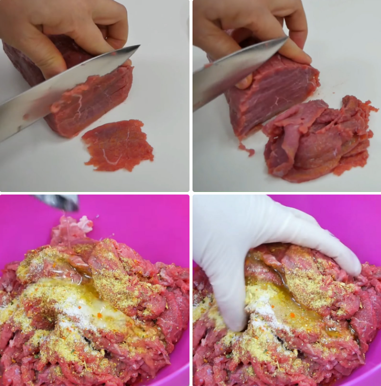 Sơ chế và ướp thịt bò Sơ chế và ướp thịt bò