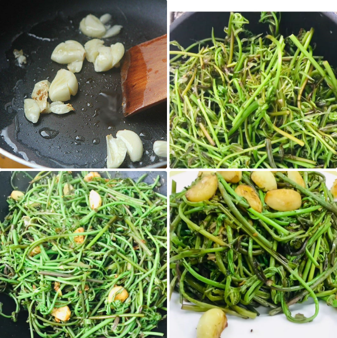 Xào rau đọt choại với tỏi