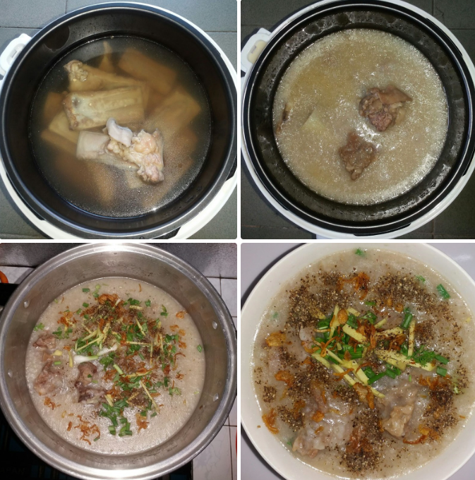 Nấu cháo sườn bò