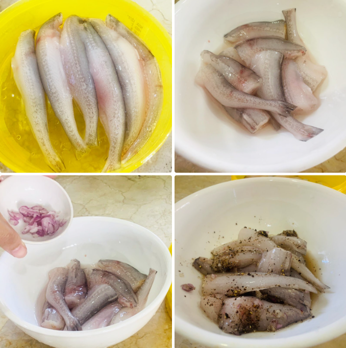 Sơ chế và ướp cá khoai