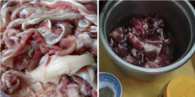 Sơ chế thịt bò gân