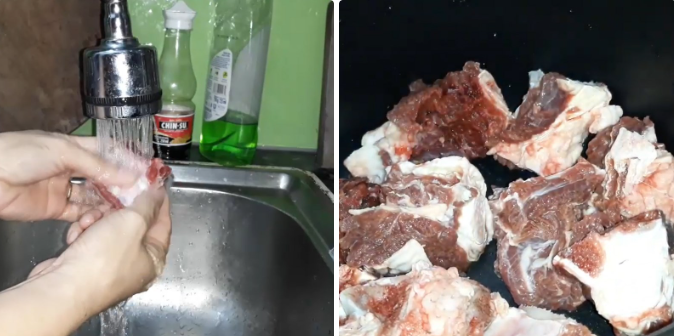 Sơ chế sườn bò