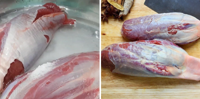 Sơ chế bắp bò Sơ chế bắp bò