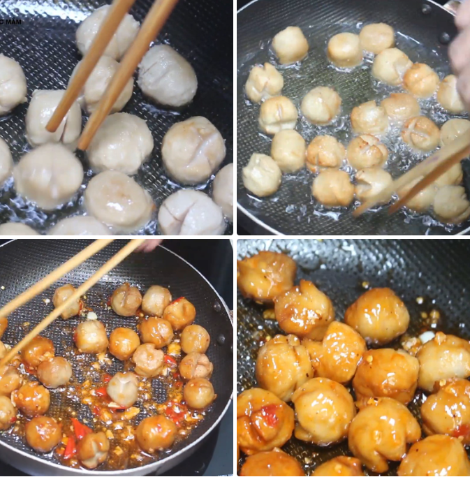 Làm bò viên chiên nước mắm Làm bò viên chiên nước mắm