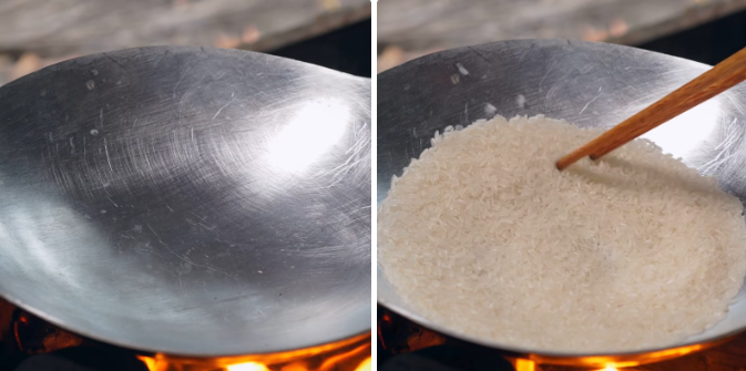 Rang gạo và nấu cháo