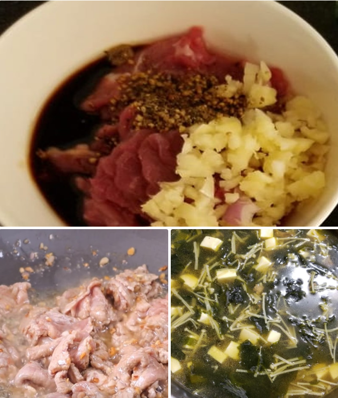 Ướp thịt và nấu canh Ướp thịt và nấu canh