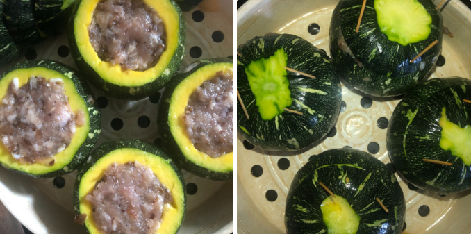 Nhồi thịt vào trong bí