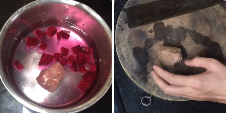 Luộc thịt bò và củ dền