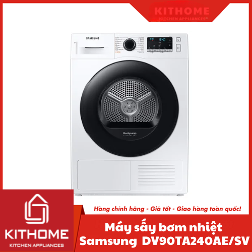 Máy sấy bơm nhiệt Samsung Inverter 9kg DV90TA240AE/SV