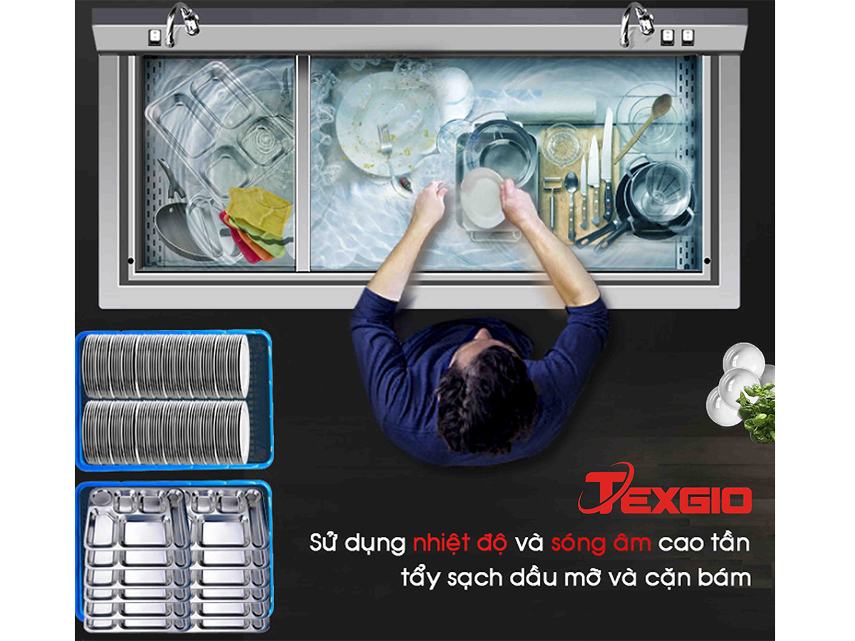 Máy rửa chén bát công nghiệp UltraSonic Texgio Luxury TGU-2400XD