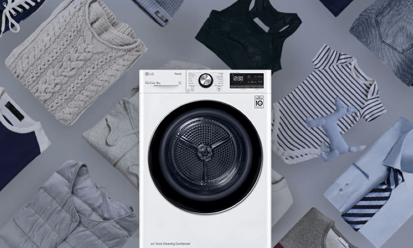 Máy sấy LG DVHP09W hoạt động bền bỉ, vận hành êm ái