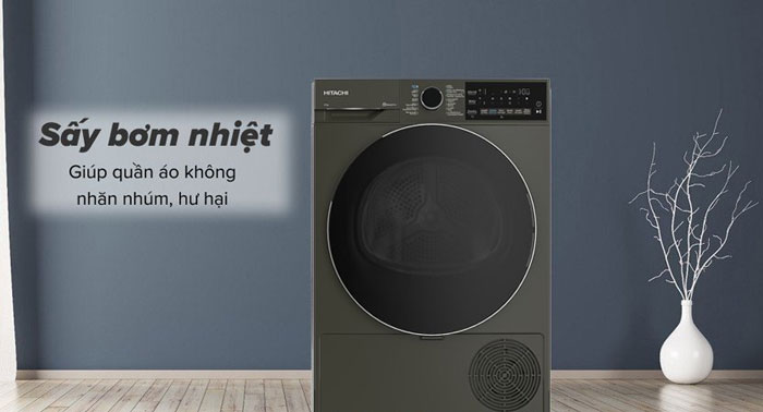 Hitachi TD-100XFVEM được tích hợp công nghệ sấy bơm nhiệt hiện đại