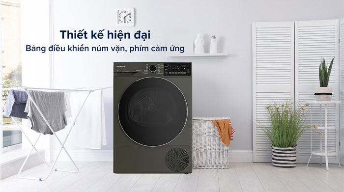 Máy sấy quần áo Hitachi TD-100XFVEM sở hữu kiểu dáng hiện đại