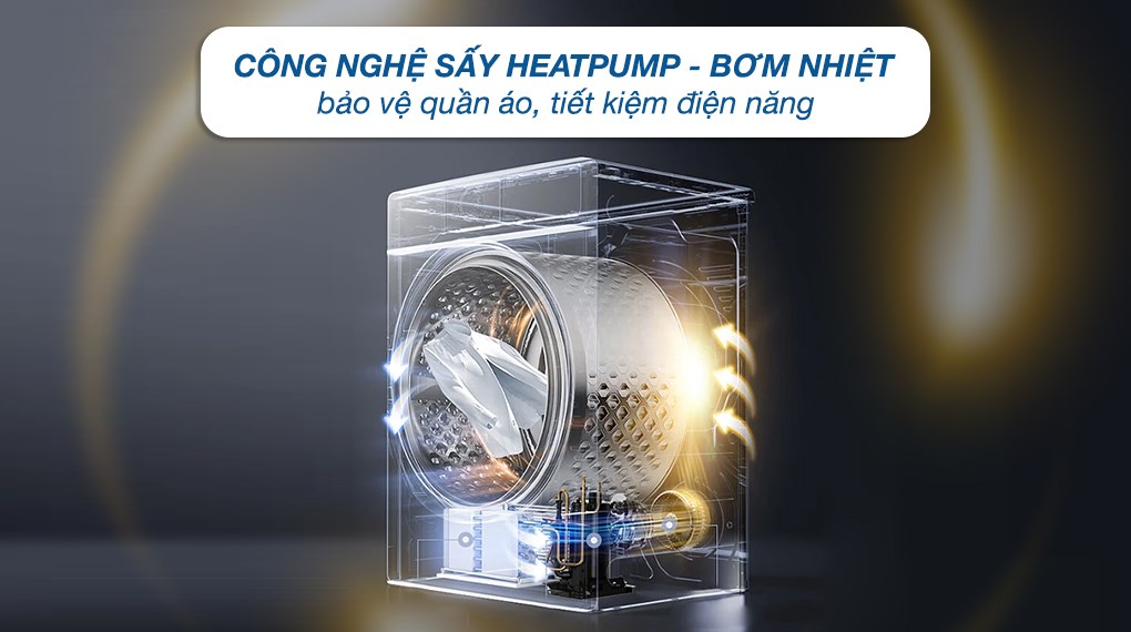Máy sấy LG inverter 10.5kg DVHP50P ứng dụng công nghệ bơm nhiệt Heat Pump