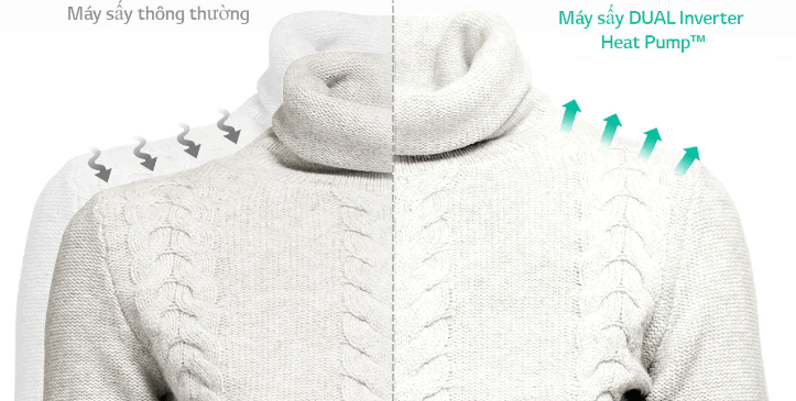Máy sấy LG DVHP09W giúp bền vải
