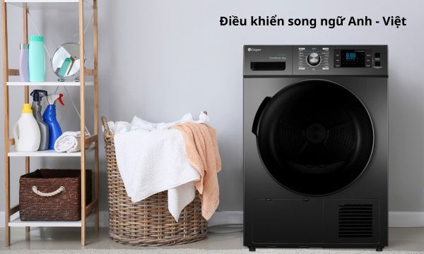 Máy sấy quần áo Casper TD-80CGB có bảng điều khiển song ngữ hiện đại