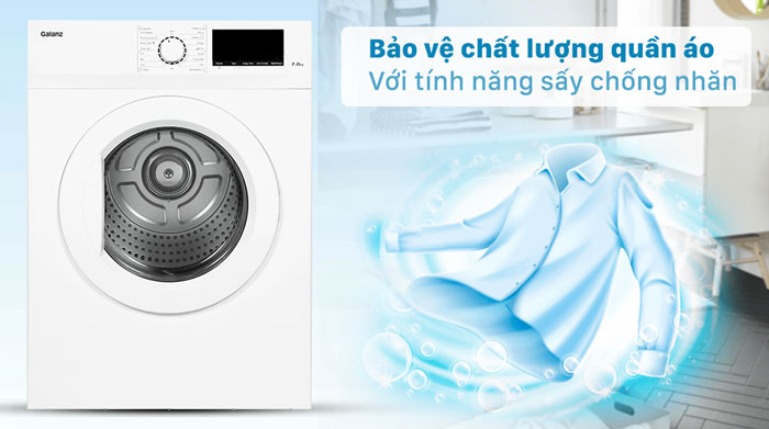 Galanz DV-70T5C(W) được trang bị công nghệ sấy chống nhăn