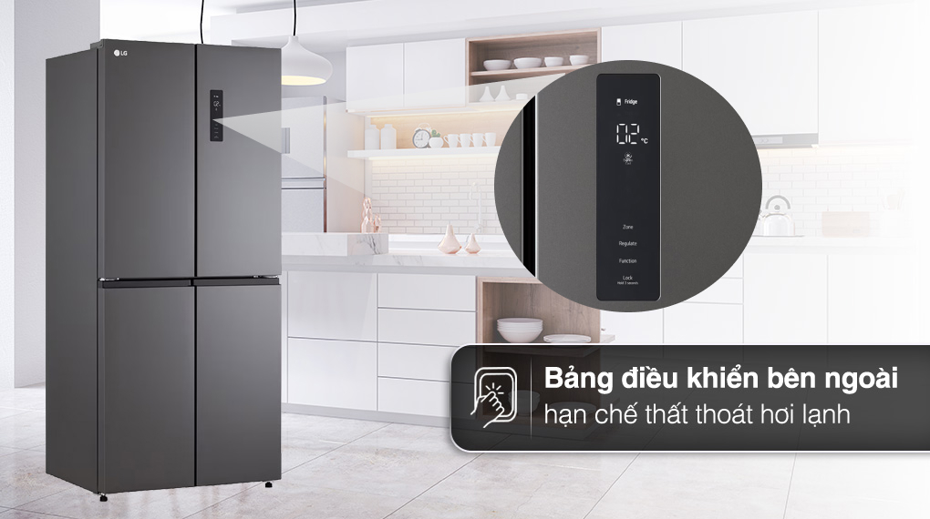 Tủ lạnh LG Inverter 470 lít Multi Door GR-B50BL có bảng điều khiển ngoài Tủ lạnh LG Inverter 470 lít Multi Door GR-B50BL có bảng điều khiển ngoài