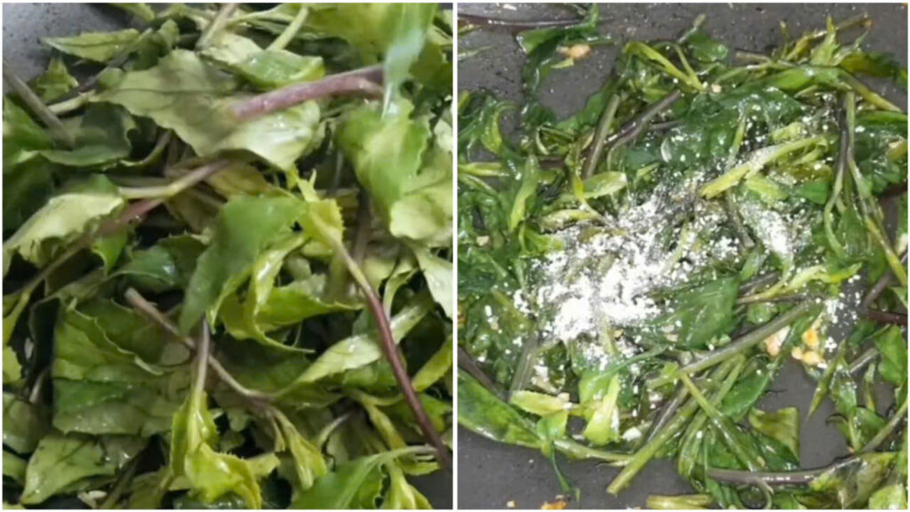  Xào rau Rau lủi xào tỏi