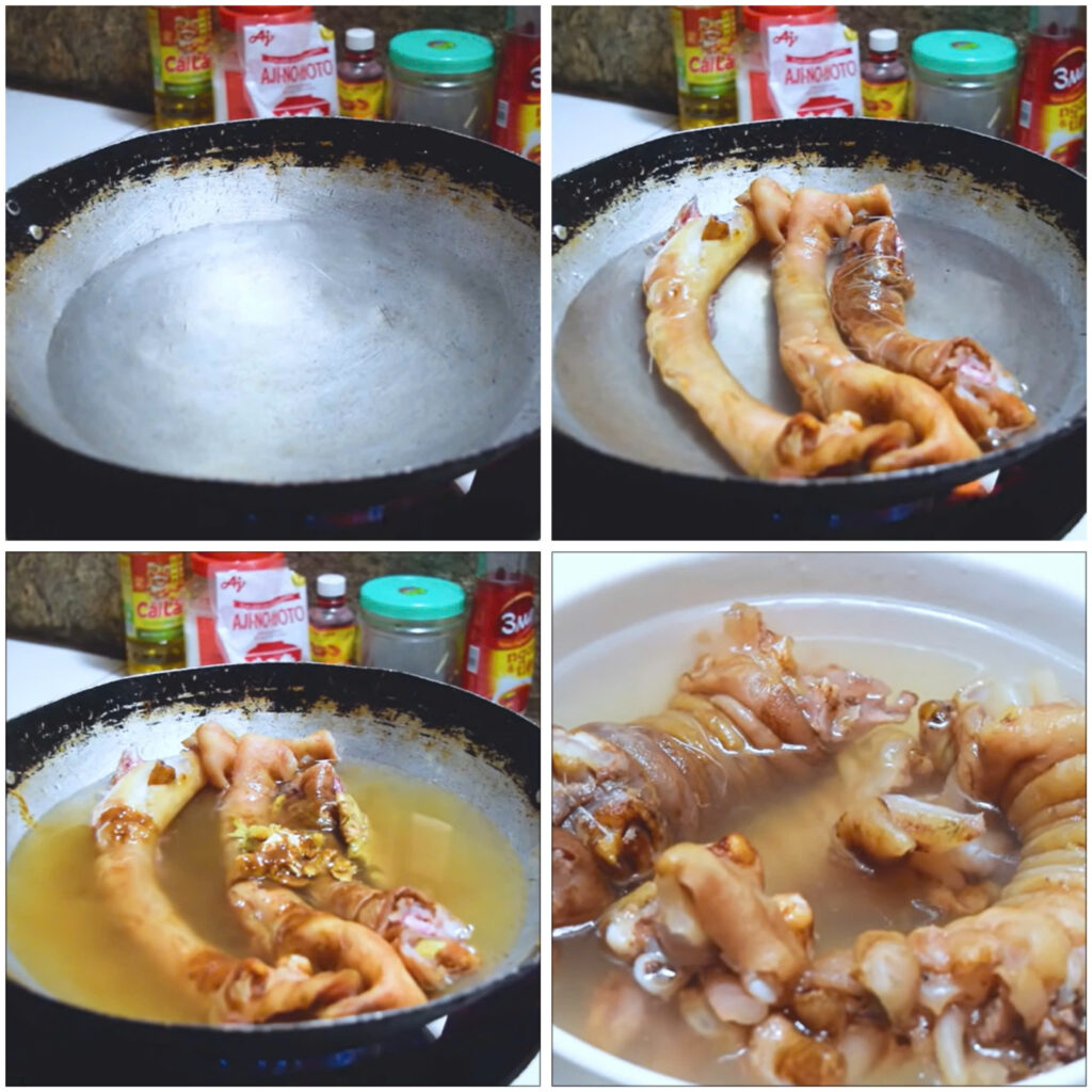 Luộc chân bò Luộc chân bò