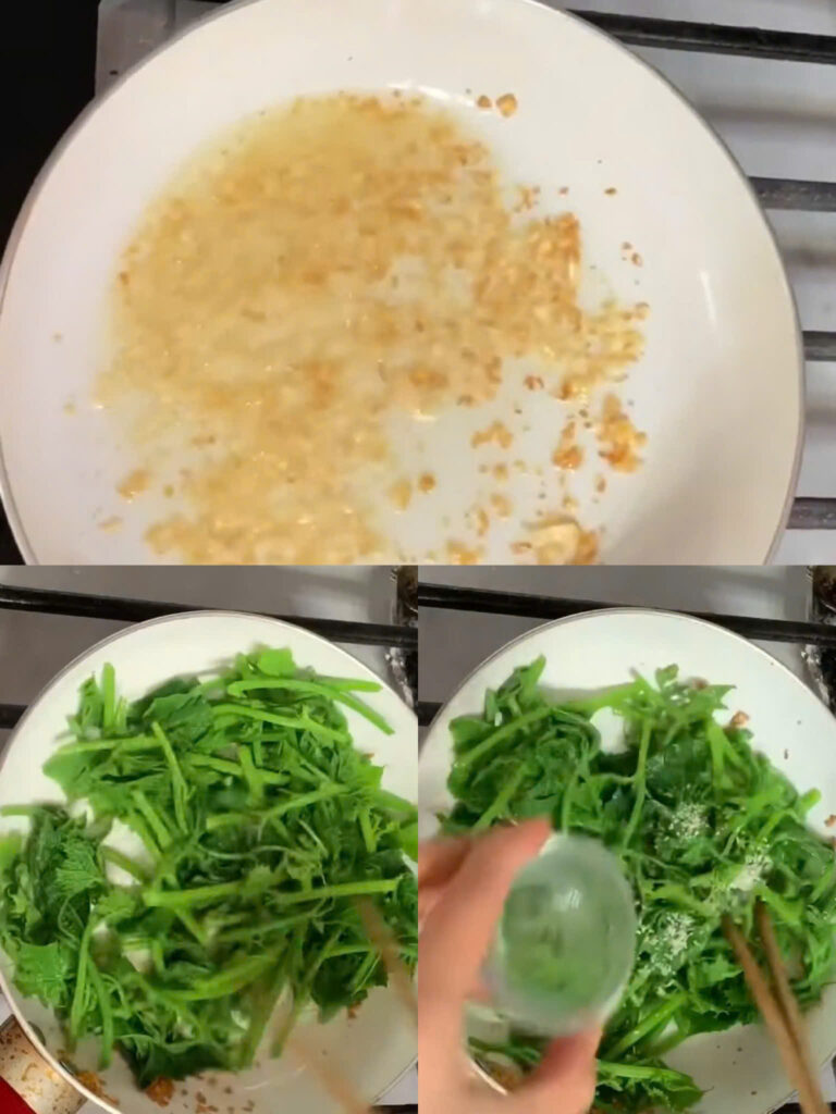 Làm đọt mướp xào tỏi